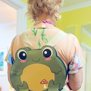 “Neon Tuesday” Cute Frog  Kids Backpack. Medium sized.NWOT FREE SHIPPING